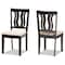 Baxton Studio Fenton Modern and Contemporary Sand Fabric and Dark Brown Finished Wood 2-Piece Dining Chair Set 176-11378-Zoro - alternate 1